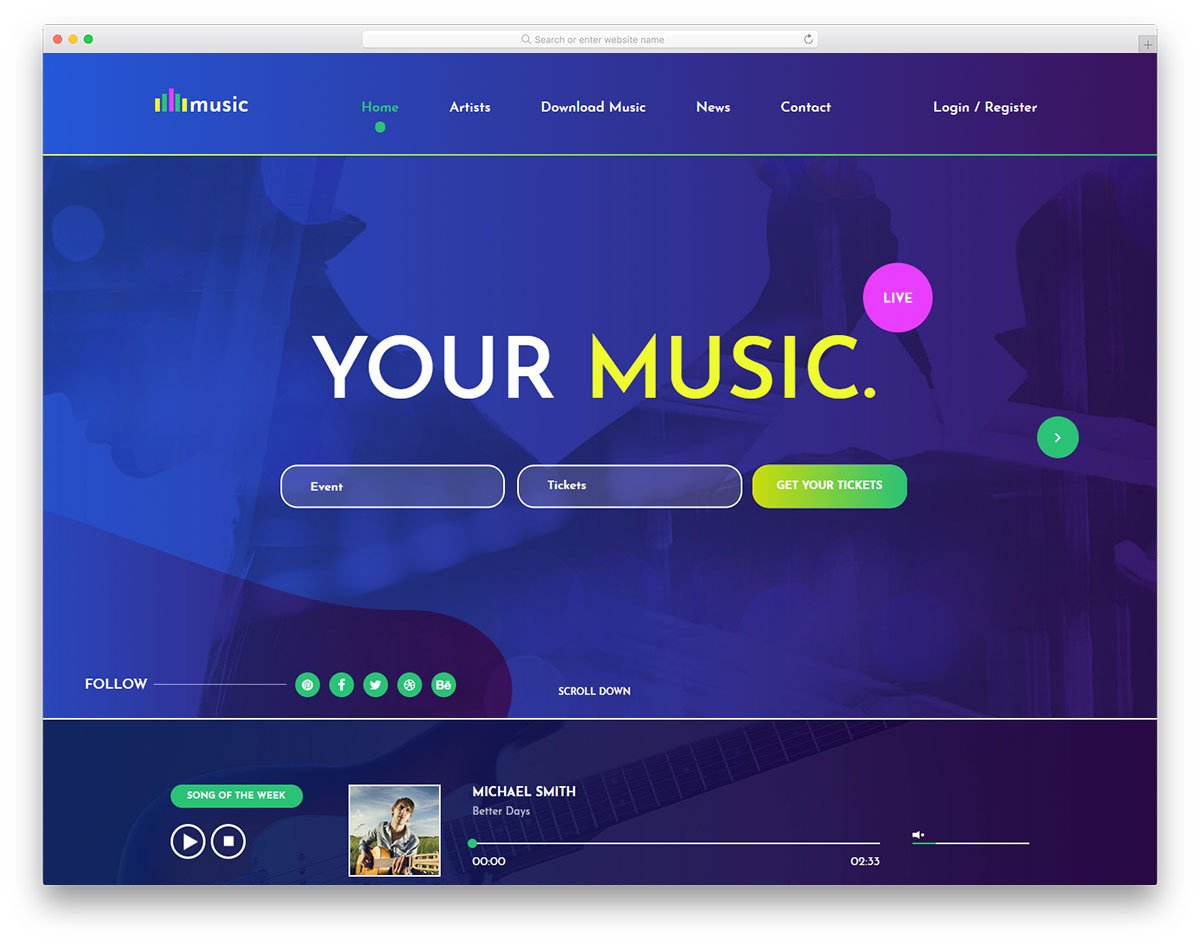 website template Music   shopifashion