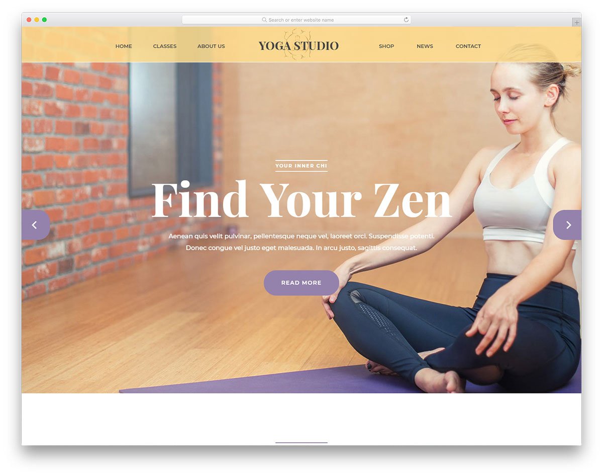website template Yoga Studio   shopifashion